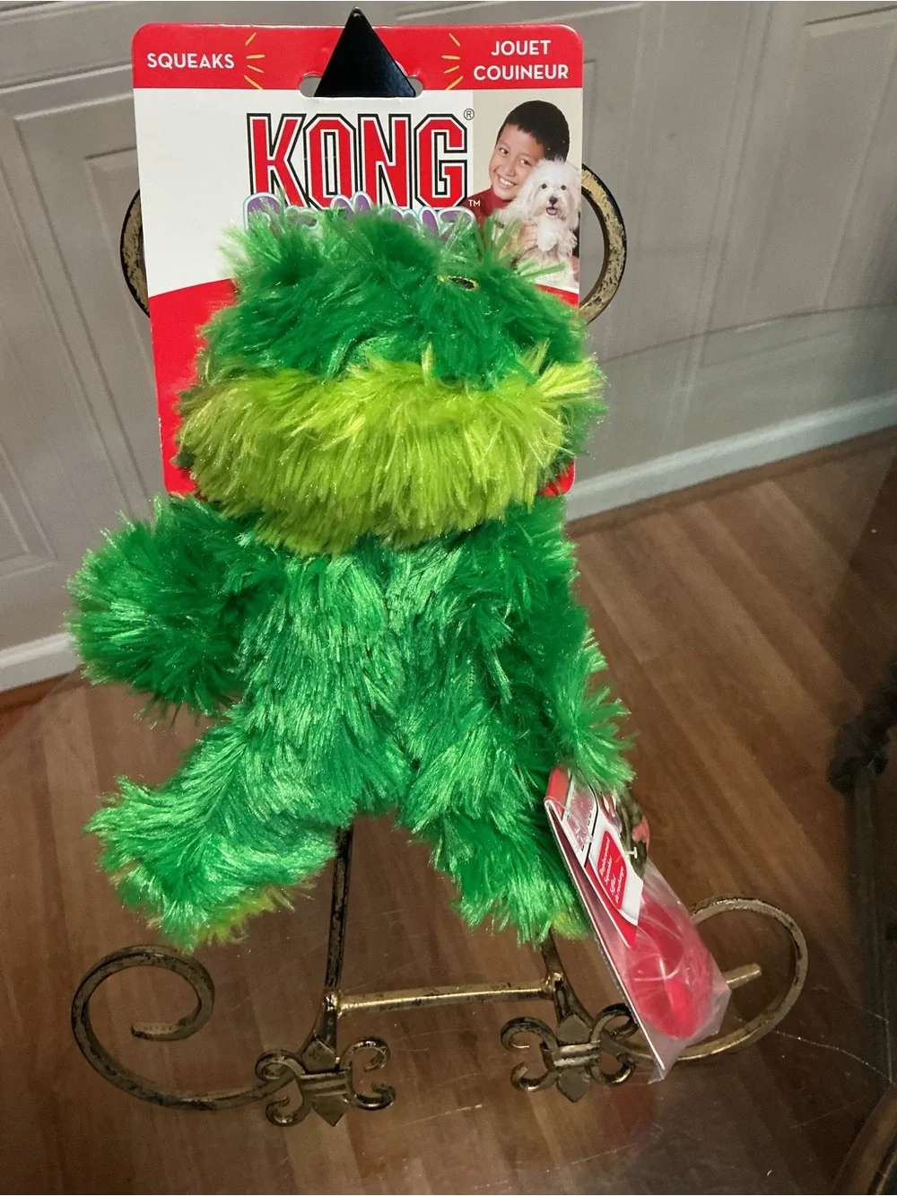 KONG Dog Dr Noyes Fuzzy Green Frog  8.5” Mini Xs Dog New Ea.